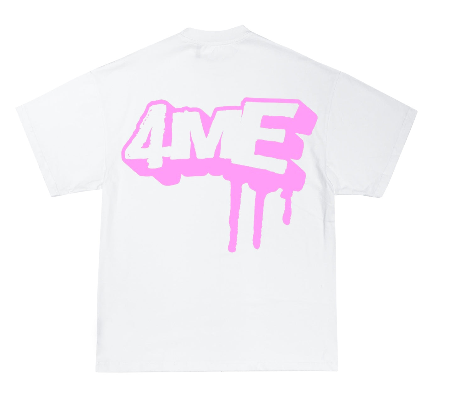 4ME CLOTHINGBRAND OVERSIZED WHITE AND PINK UNISEX SHIRT
